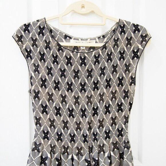 Max Studio Navy and Pink Cocktail Dress with Geometric Pattern, size L - Picture 4 of 9